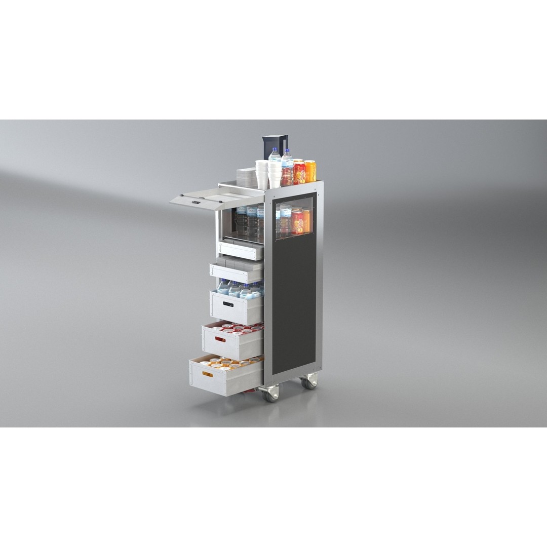 Bordbar Airline Trolley 3D Model – High Poly Animated Asset, FBX - View 6