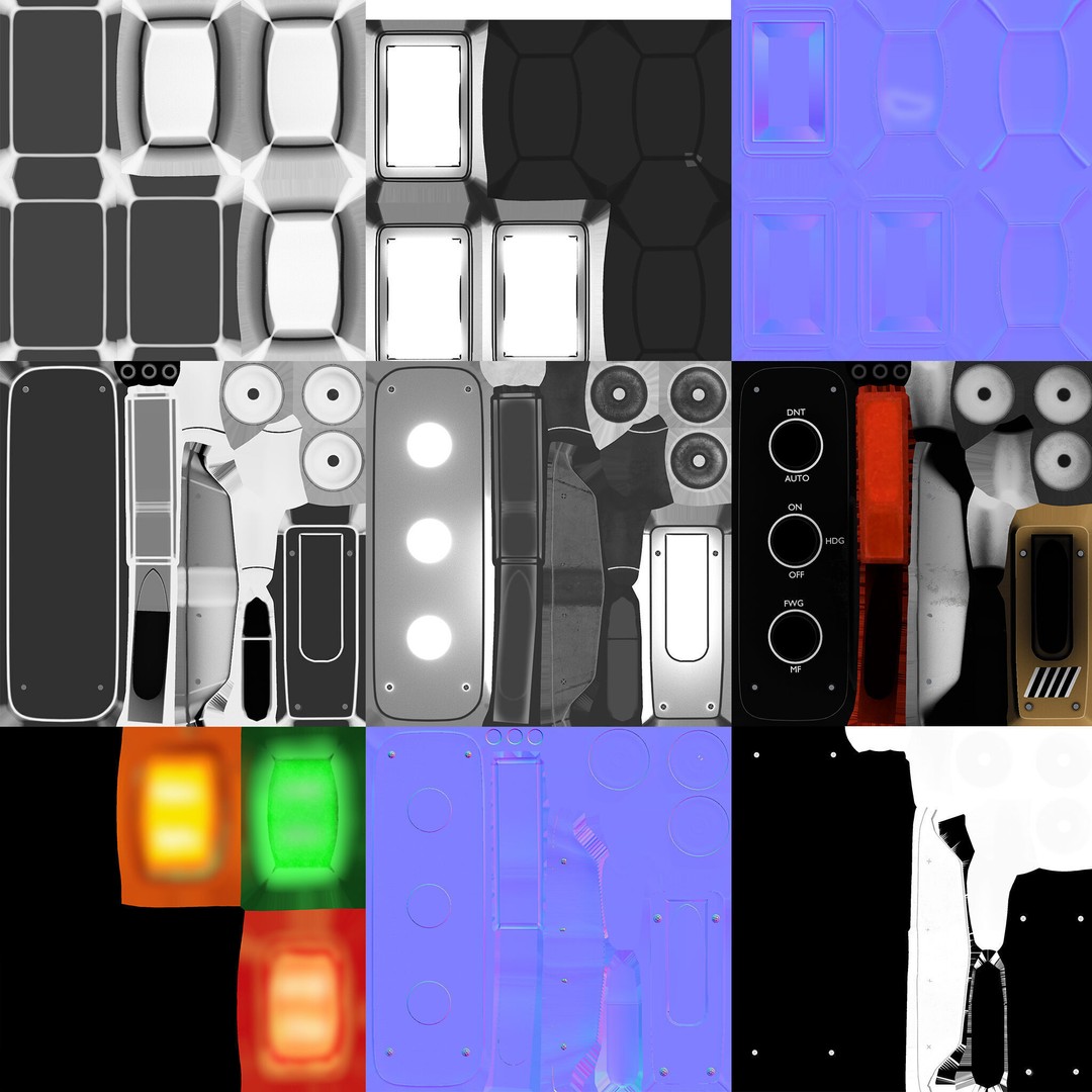 Control Panel Set 3D Model – Low Poly Game Asset, FBX, Blender