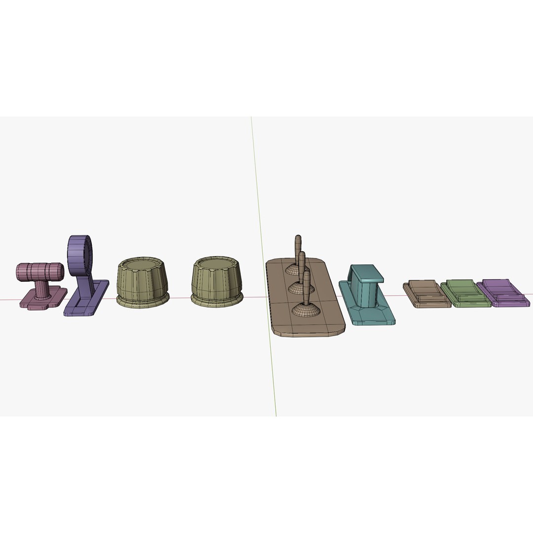 Control Panel Set 3D Model – Low Poly Game Asset, FBX, Blender - View 3