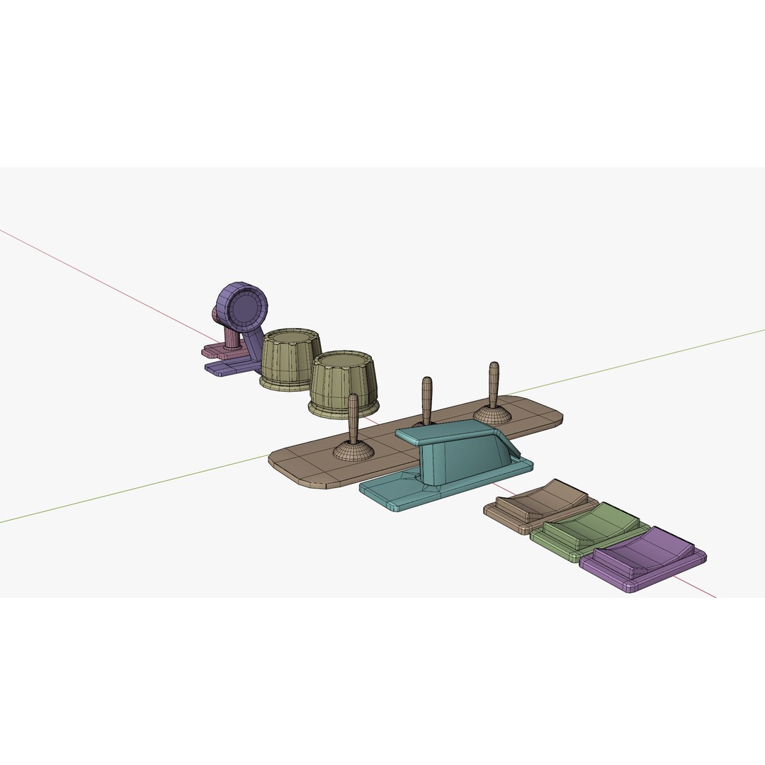 Control Panel Set 3D Model – Low Poly Game Asset, FBX, Blender - View 6