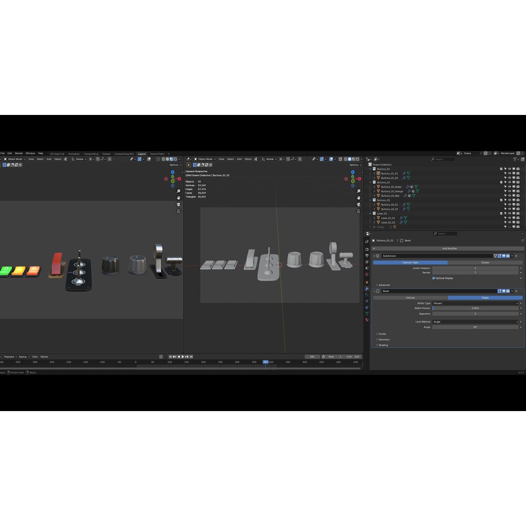 Control Panel Set 3D Model – Low Poly Game Asset, FBX, Blender - View 9