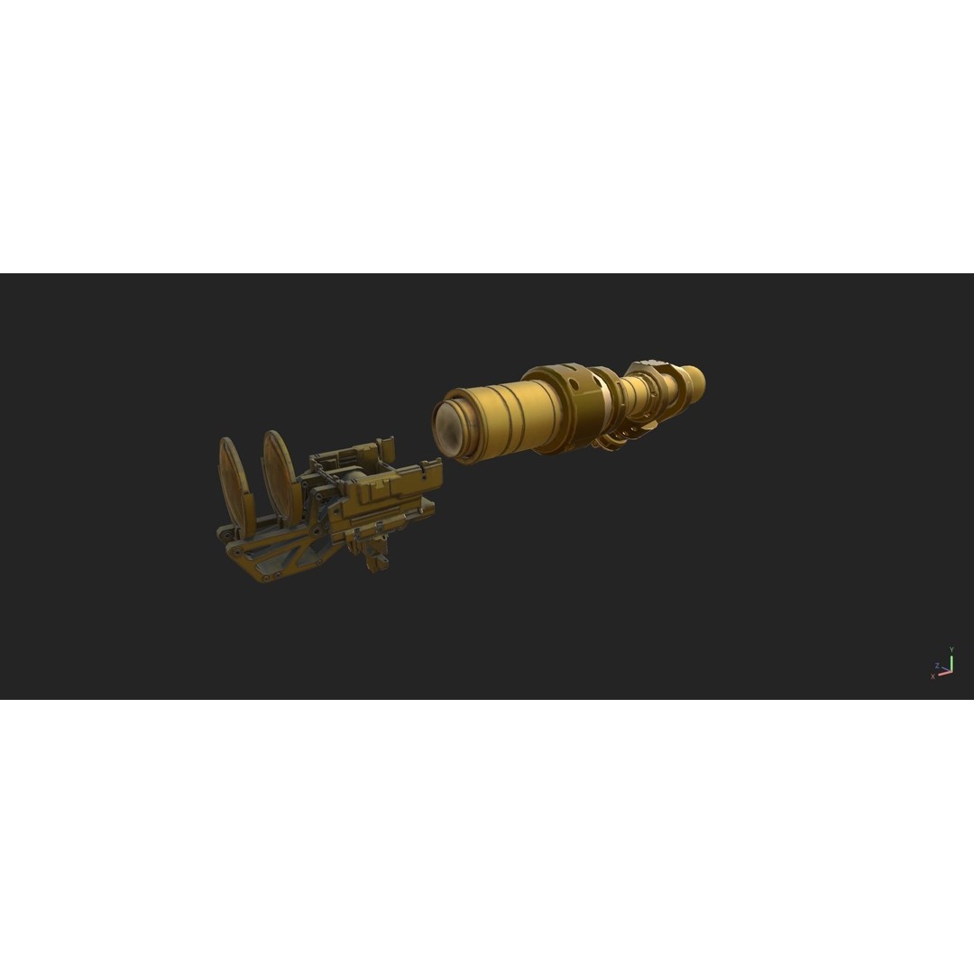 Steampunk Spyglass 3D Model – High Poly PBR Asset, FBX, OBJ - View 10