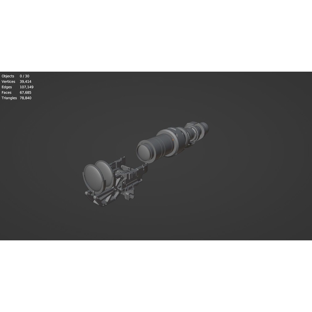 Steampunk Spyglass 3D Model – High Poly PBR Asset, FBX, OBJ - View 13