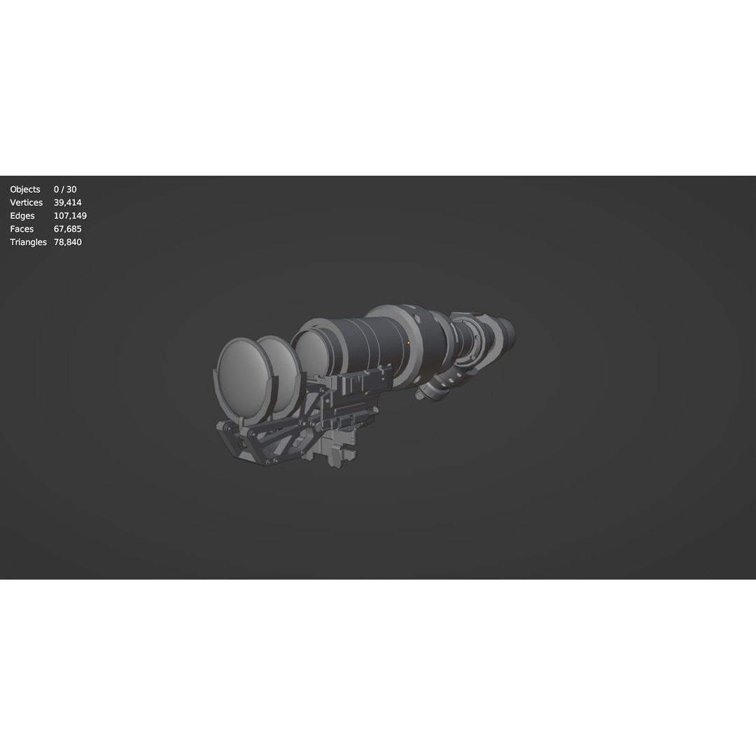 Steampunk Spyglass 3D Model – High Poly PBR Asset, FBX, OBJ - View 15