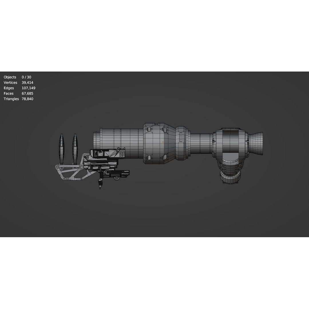 Steampunk Spyglass 3D Model – High Poly PBR Asset, FBX, OBJ - View 18