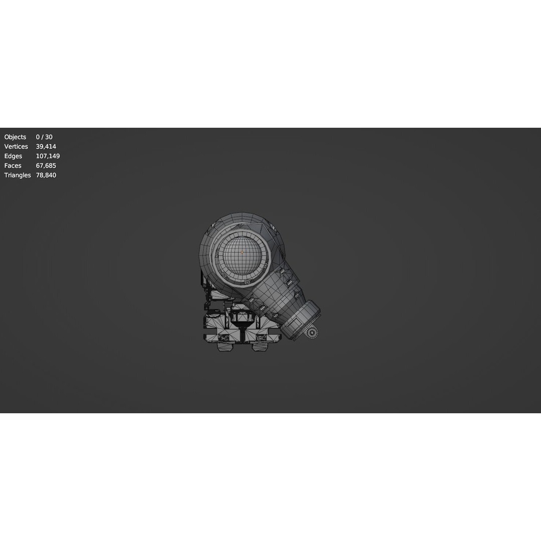 Steampunk Spyglass 3D Model – High Poly PBR Asset, FBX, OBJ - View 19