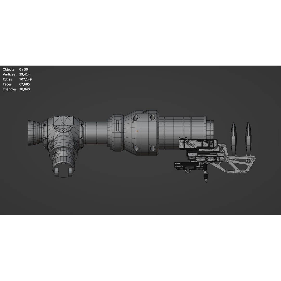 Steampunk Spyglass 3D Model – High Poly PBR Asset, FBX, OBJ - View 20