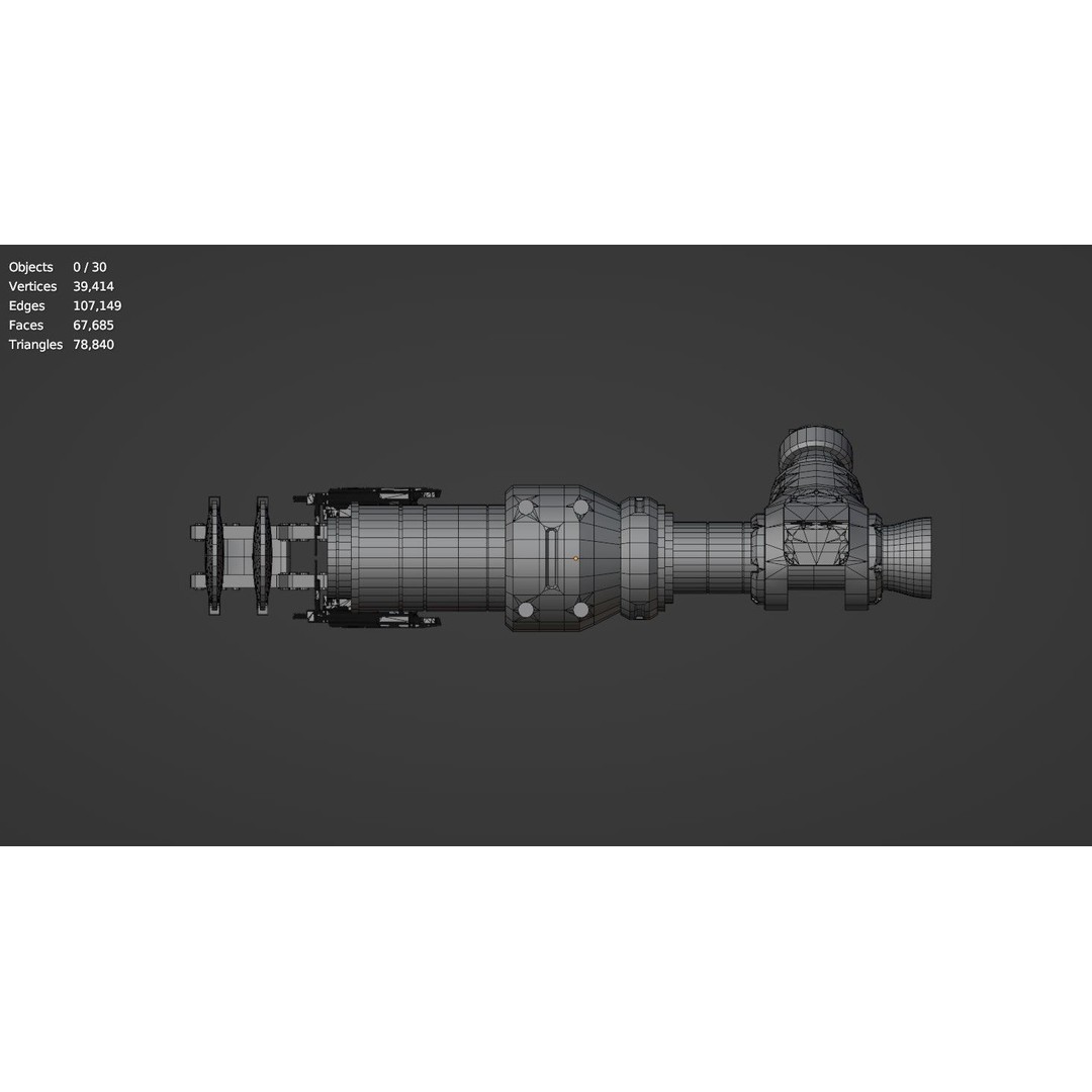 Steampunk Spyglass 3D Model – High Poly PBR Asset, FBX, OBJ - View 22