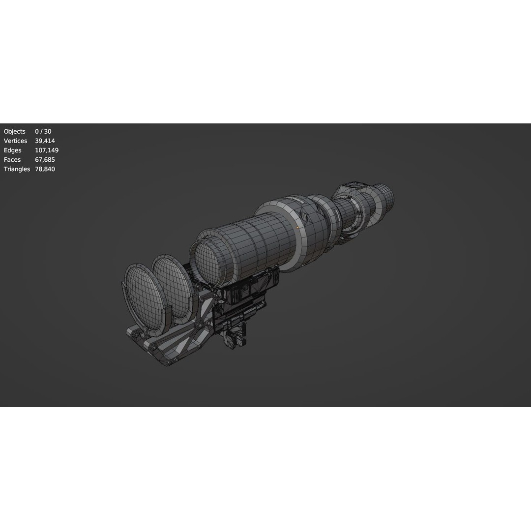 Steampunk Spyglass 3D Model – High Poly PBR Asset, FBX, OBJ - View 23