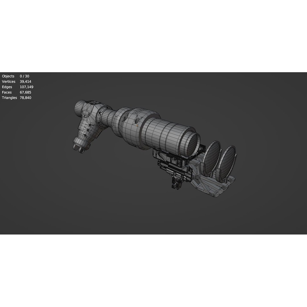 Steampunk Spyglass 3D Model – High Poly PBR Asset, FBX, OBJ - View 24