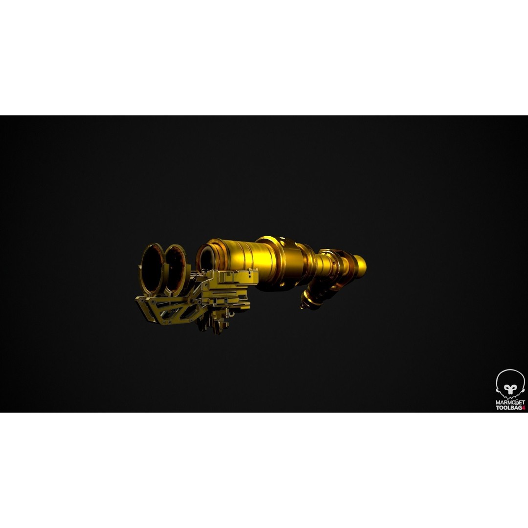 Steampunk Spyglass 3D Model – High Poly PBR Asset, FBX, OBJ - View 3