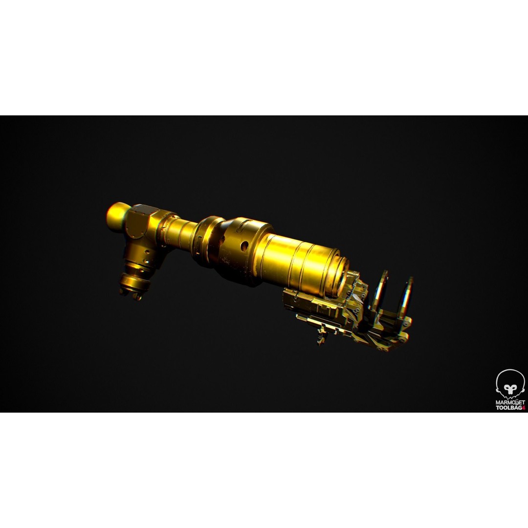 Steampunk Spyglass 3D Model – High Poly PBR Asset, FBX, OBJ - View 4