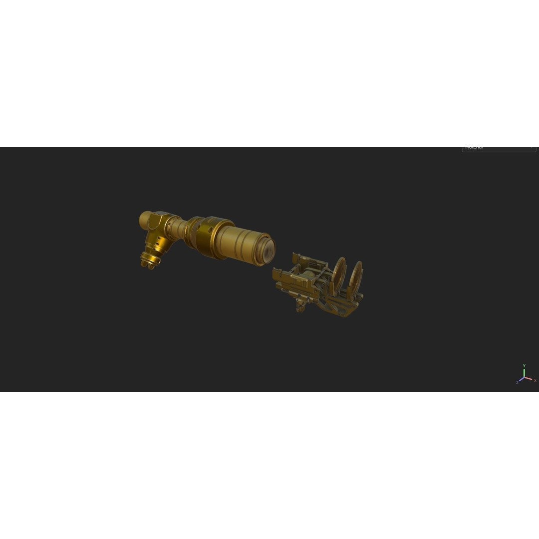 Steampunk Spyglass 3D Model – High Poly PBR Asset, FBX, OBJ - View 5