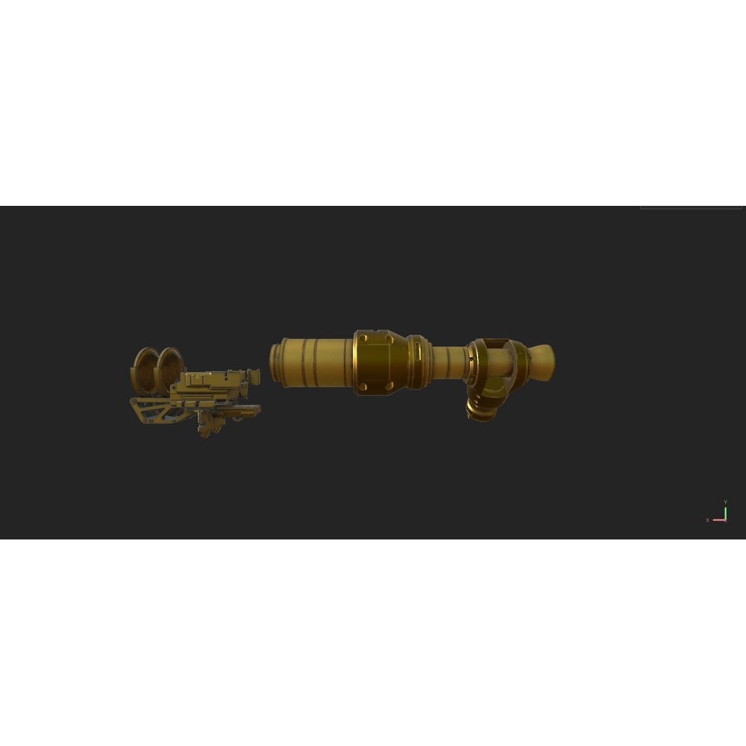 Steampunk Spyglass 3D Model – High Poly PBR Asset, FBX, OBJ - View 7