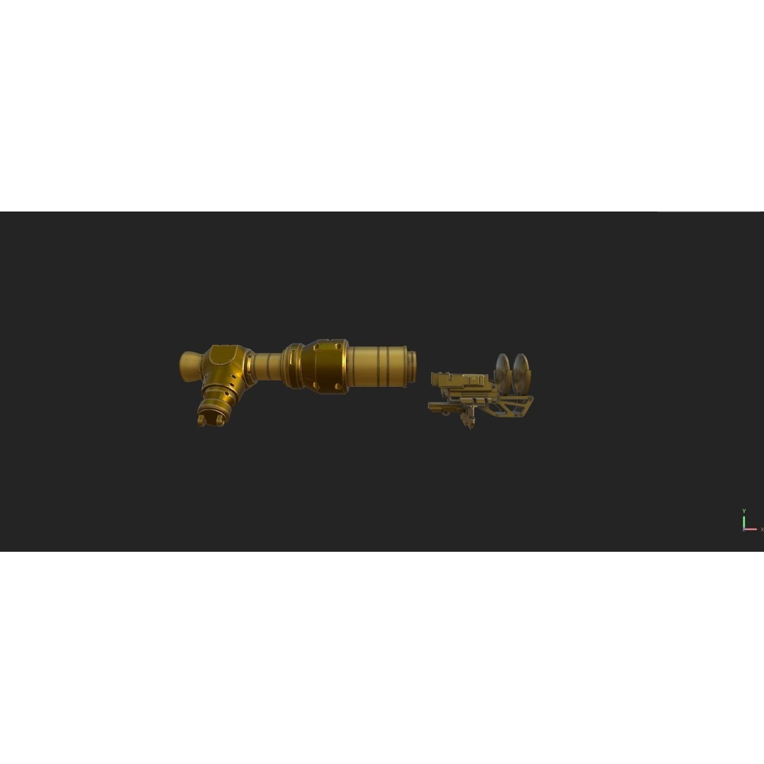 Steampunk Spyglass 3D Model – High Poly PBR Asset, FBX, OBJ - View 9