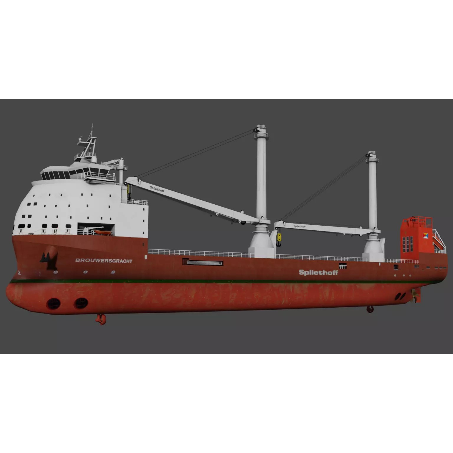 Multipurpose Heavy Lift Vessel BROUWERSGRACHT - Low-Poly 3D Model - View 11
