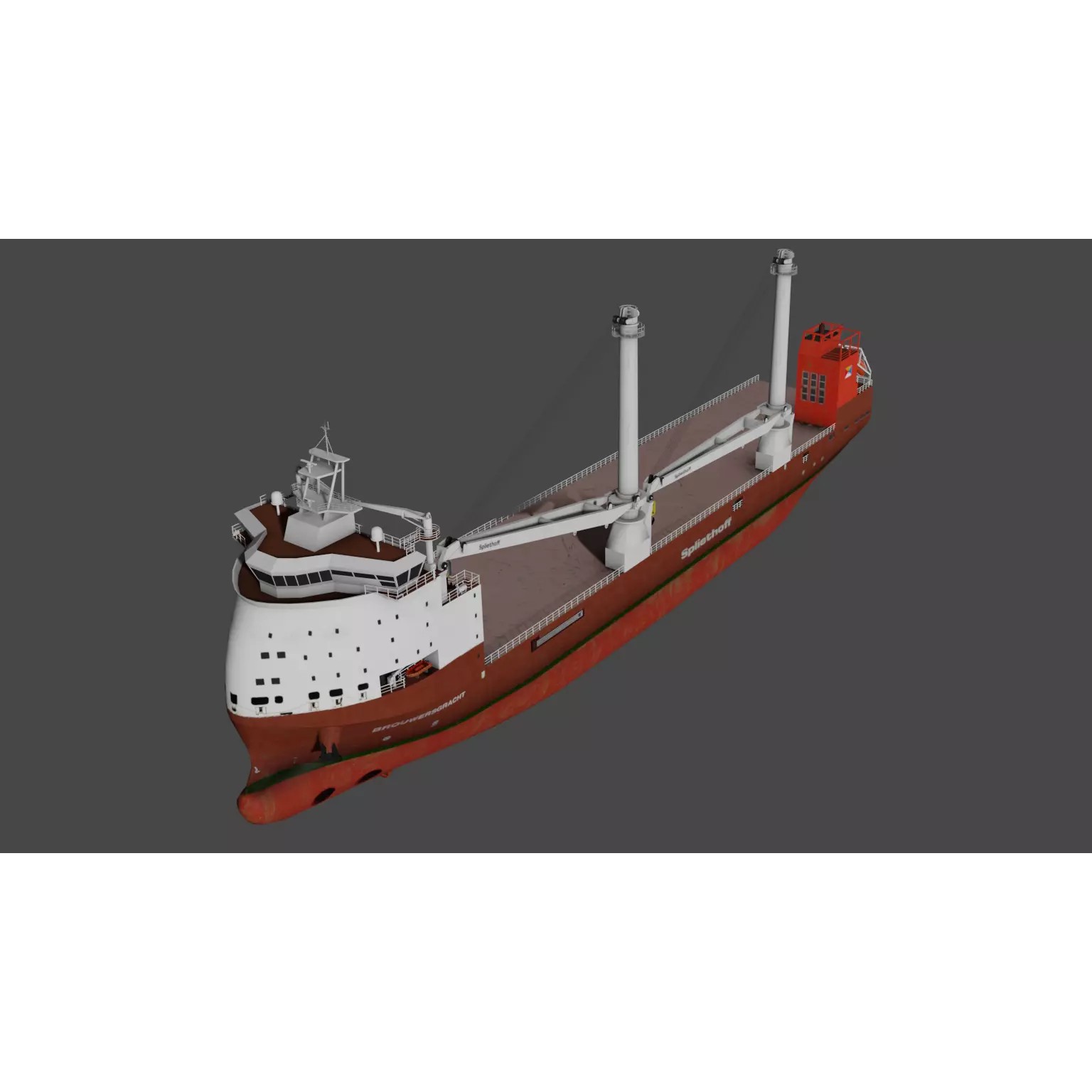 Multipurpose Heavy Lift Vessel BROUWERSGRACHT - Low-Poly 3D Model - View 12