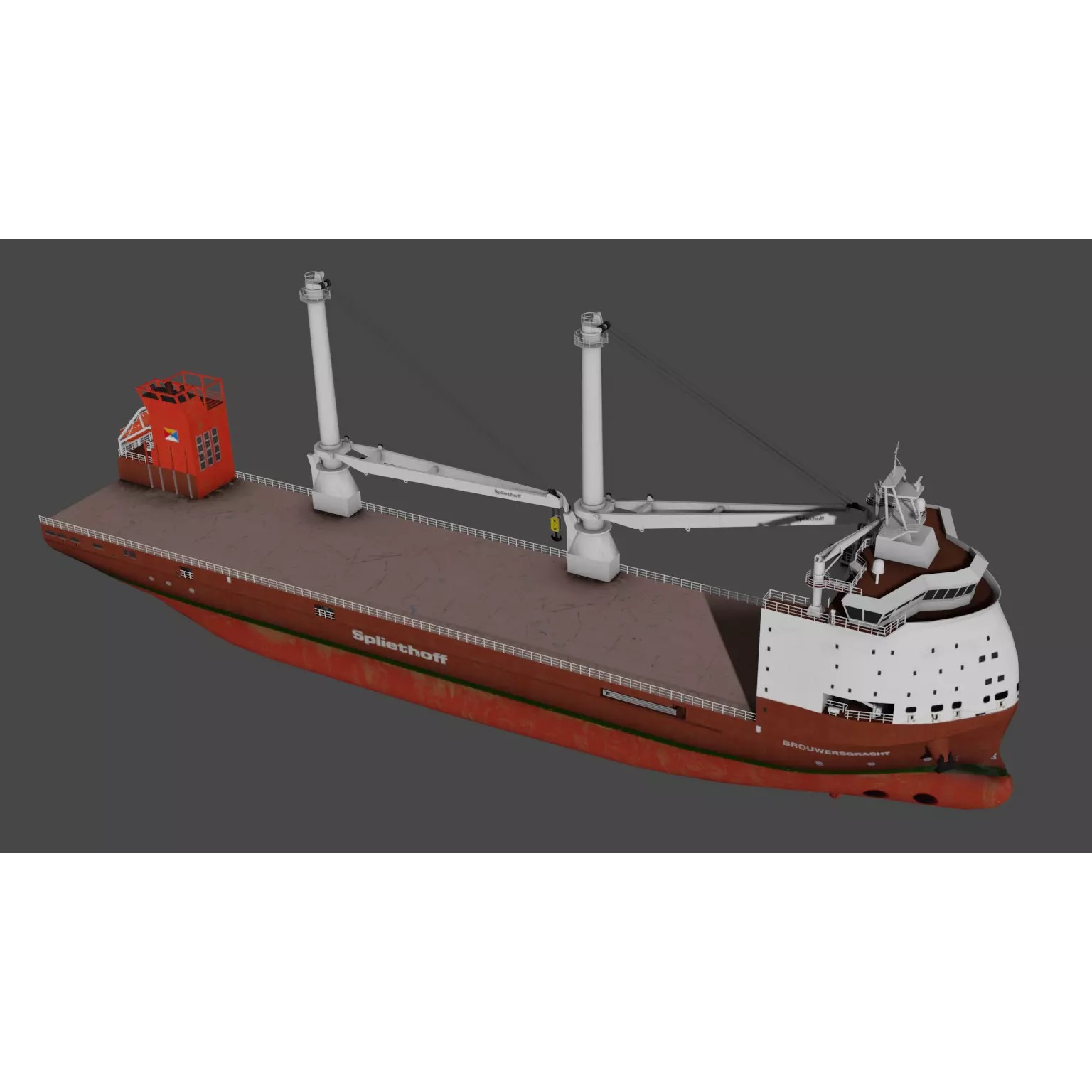 Multipurpose Heavy Lift Vessel BROUWERSGRACHT - Low-Poly 3D Model - View 13