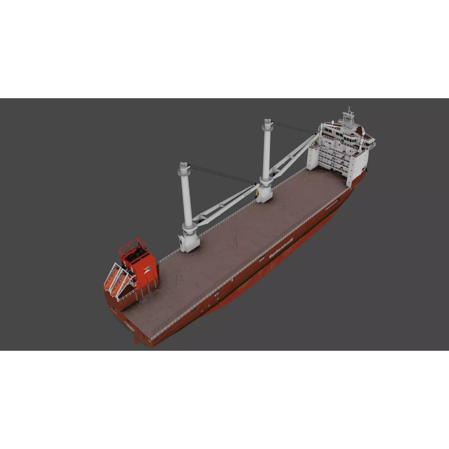 Multipurpose Heavy Lift Vessel BROUWERSGRACHT - Low-Poly 3D Model - View 14