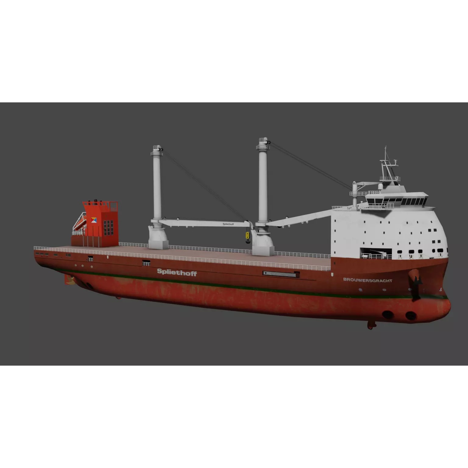Multipurpose Heavy Lift Vessel BROUWERSGRACHT - Low-Poly 3D Model - View 2
