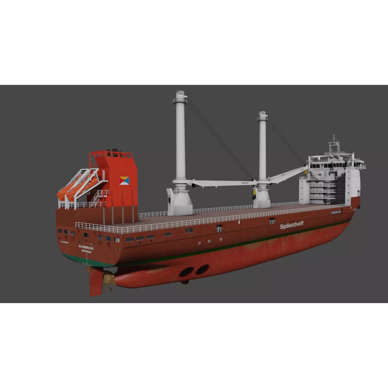 Multipurpose Heavy Lift Vessel BROUWERSGRACHT - Low-Poly 3D Model - View 3