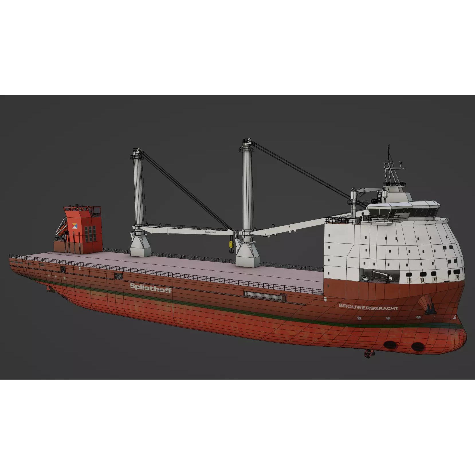 Multipurpose Heavy Lift Vessel BROUWERSGRACHT - Low-Poly 3D Model - View 5