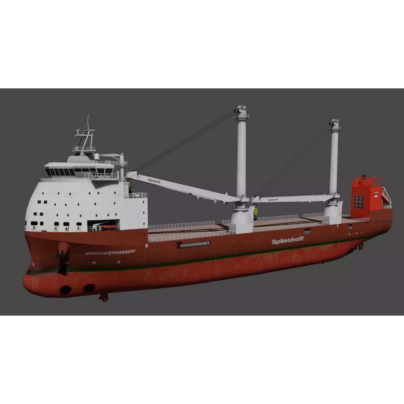 Multipurpose Heavy Lift Vessel BROUWERSGRACHT - Low-Poly 3D Model - View 7