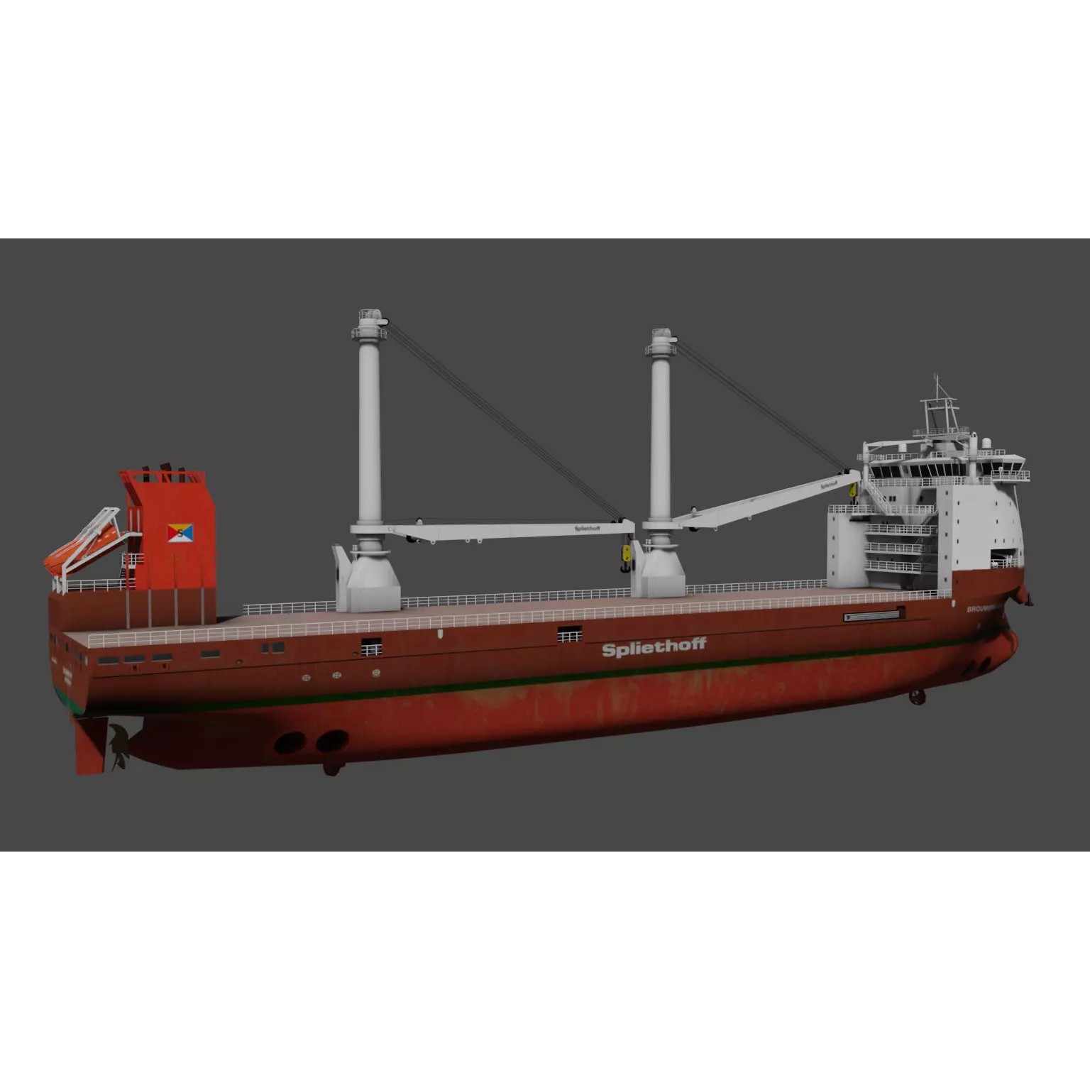 Multipurpose Heavy Lift Vessel BROUWERSGRACHT - Low-Poly 3D Model - View 8