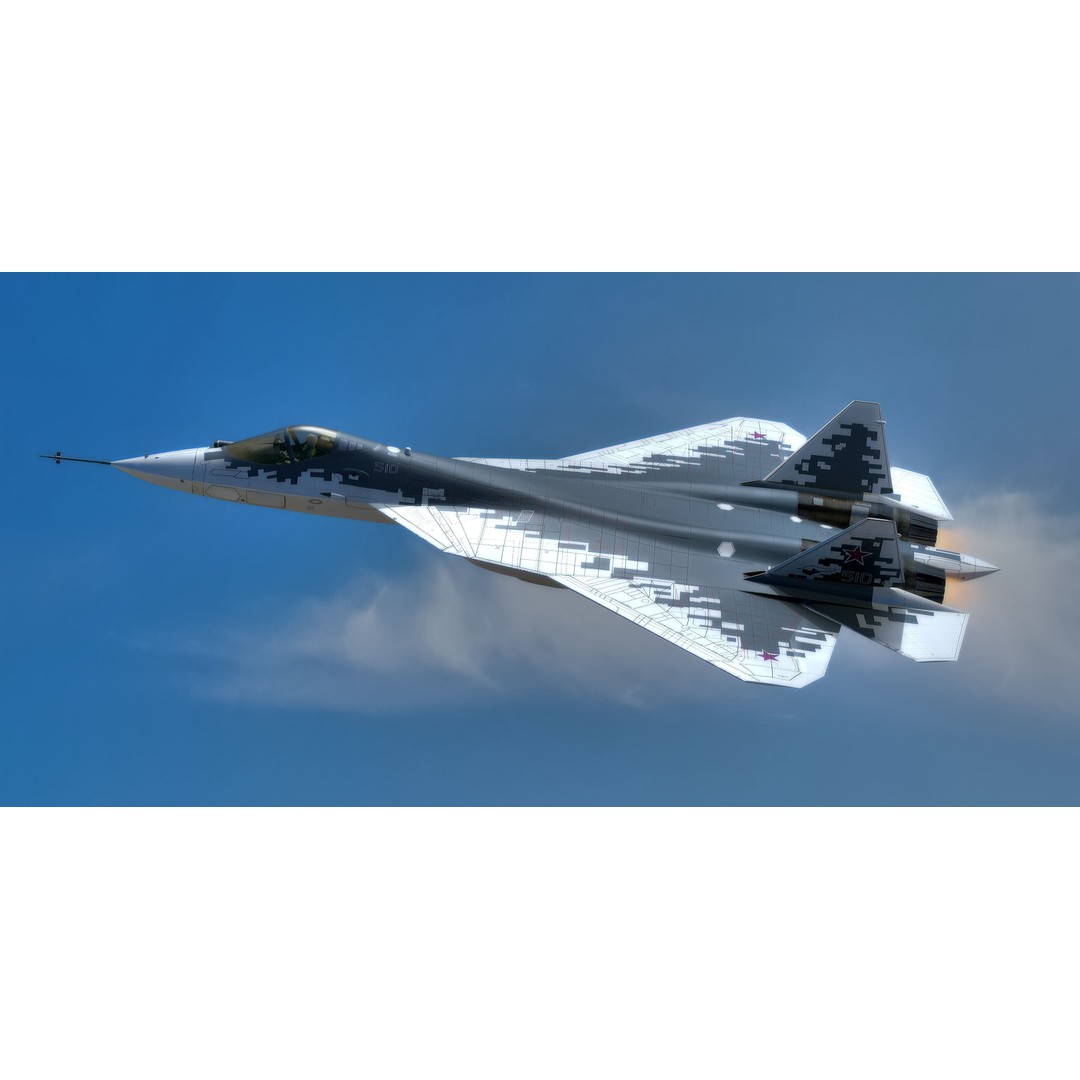 SU57 Felon 3D Model – Low Poly Fully Rigged Jet with High Res Textures - View 13
