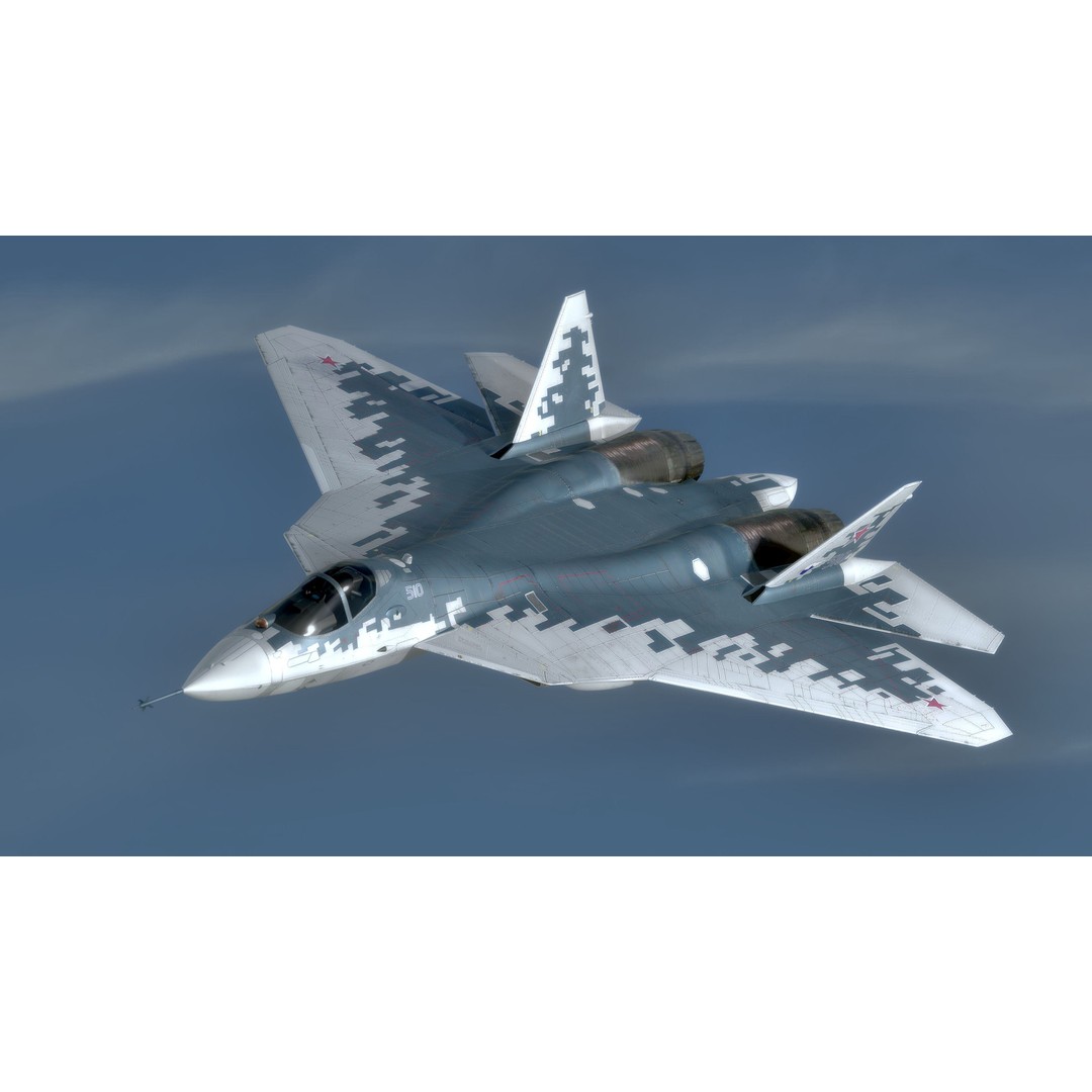 SU57 Felon 3D Model – Low Poly Fully Rigged Jet with High Res Textures - View 14
