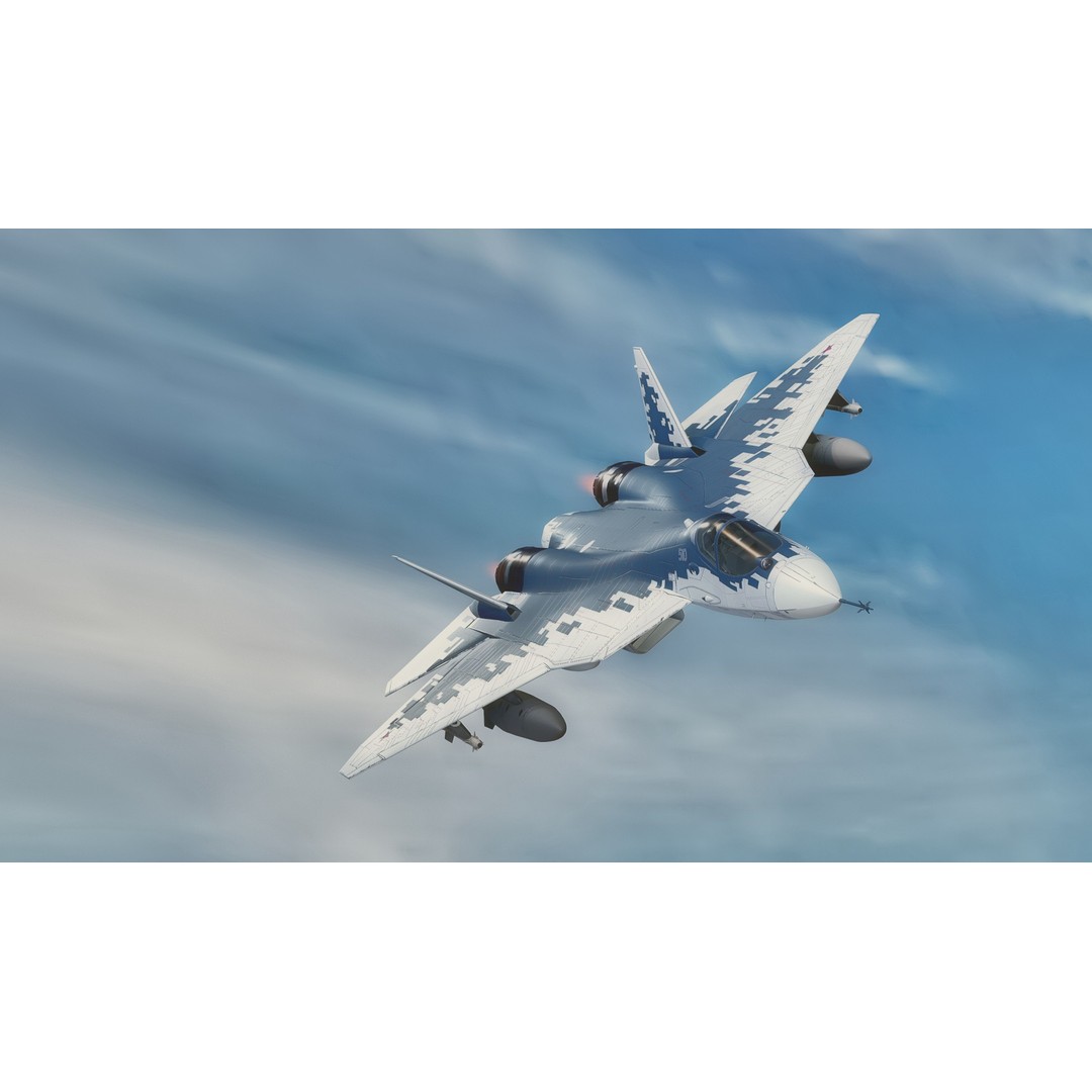 SU57 Felon 3D Model – Low Poly Fully Rigged Jet with High Res Textures - View 15