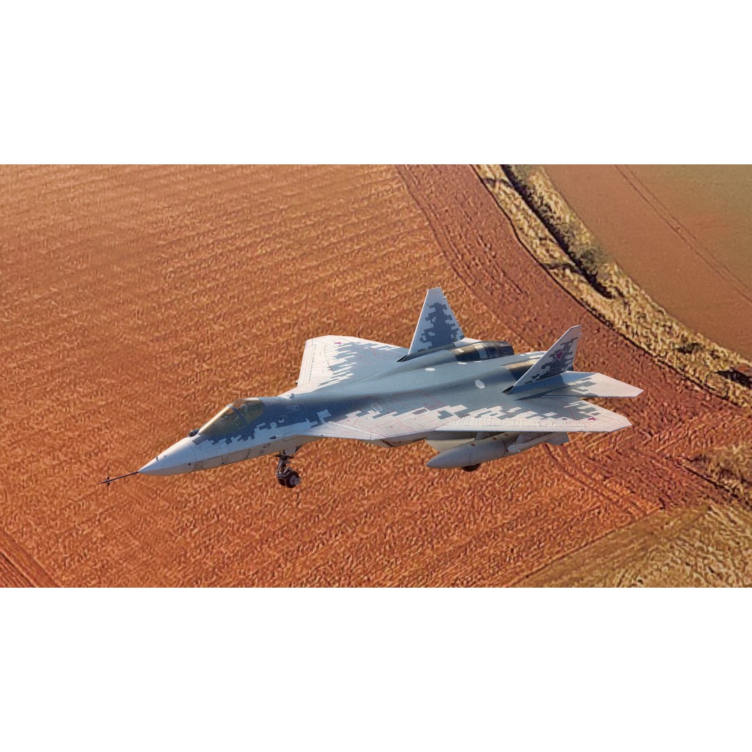 SU57 Felon 3D Model – Low Poly Fully Rigged Jet with High Res Textures - View 22