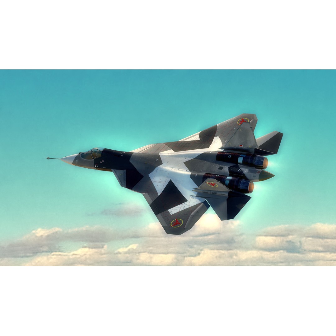 SU57 Felon 3D Model – Low Poly Fully Rigged Jet with High Res Textures - View 23