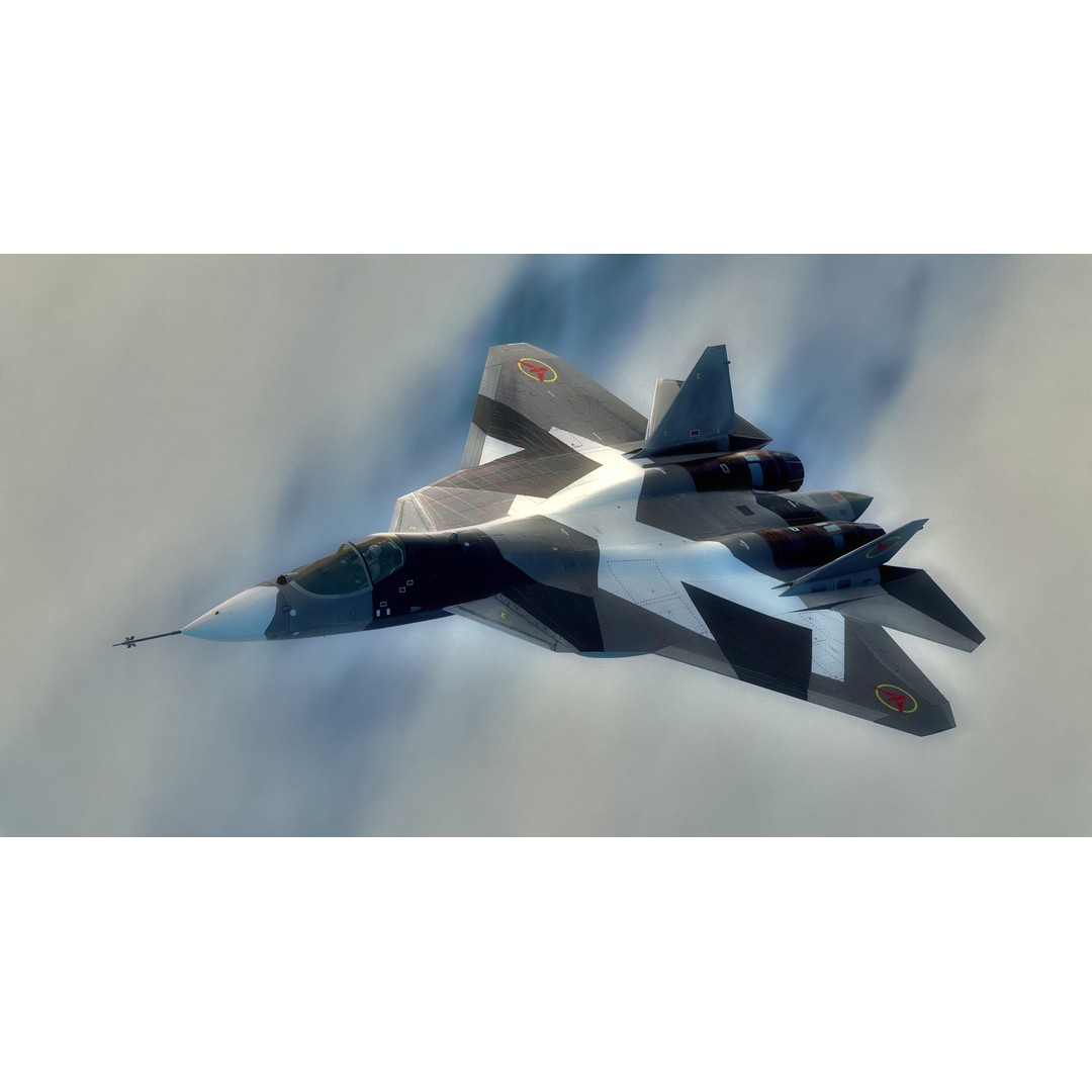 SU57 Felon 3D Model – Low Poly Fully Rigged Jet with High Res Textures - View 25