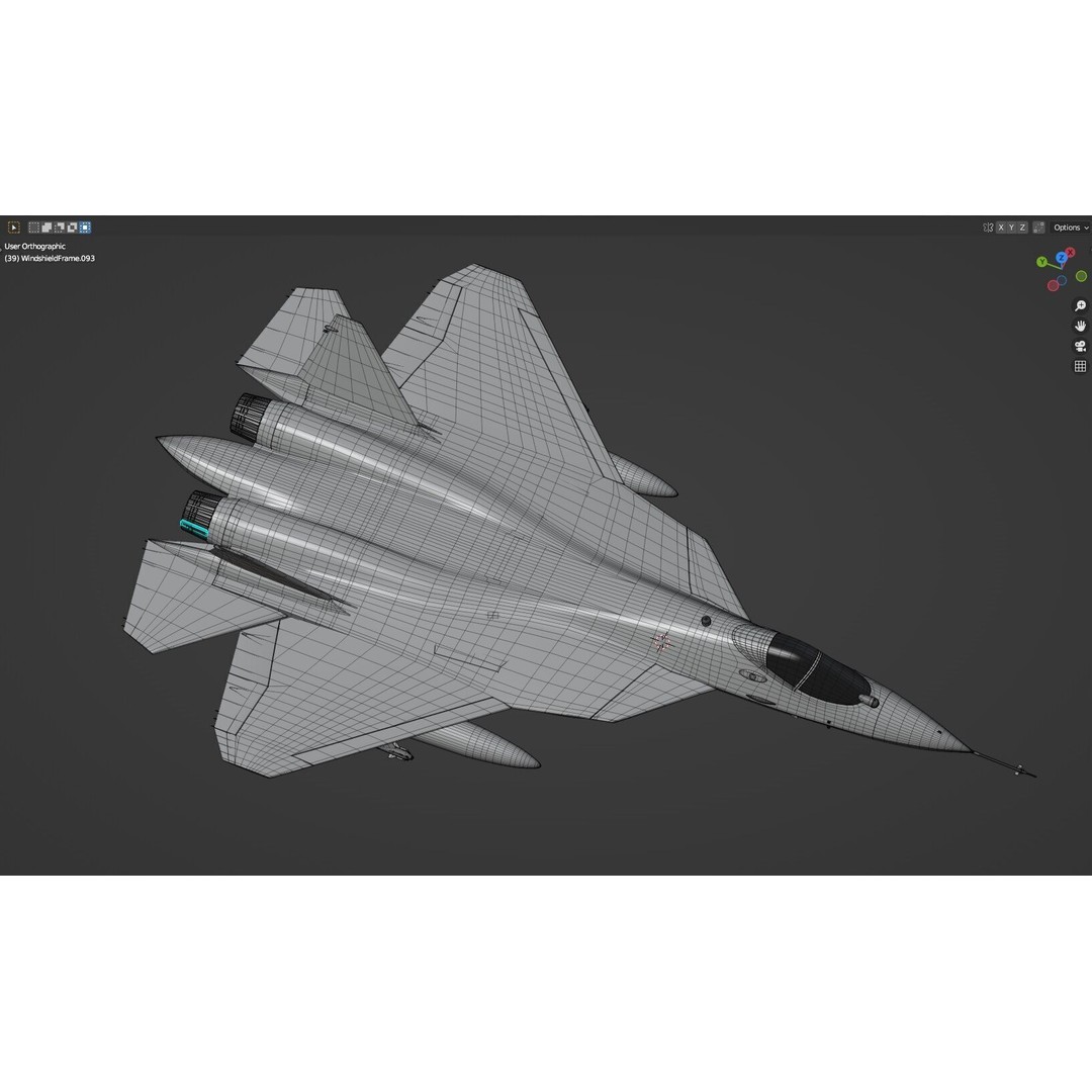 SU57 Felon 3D Model – Low Poly Fully Rigged Jet with High Res Textures - View 26