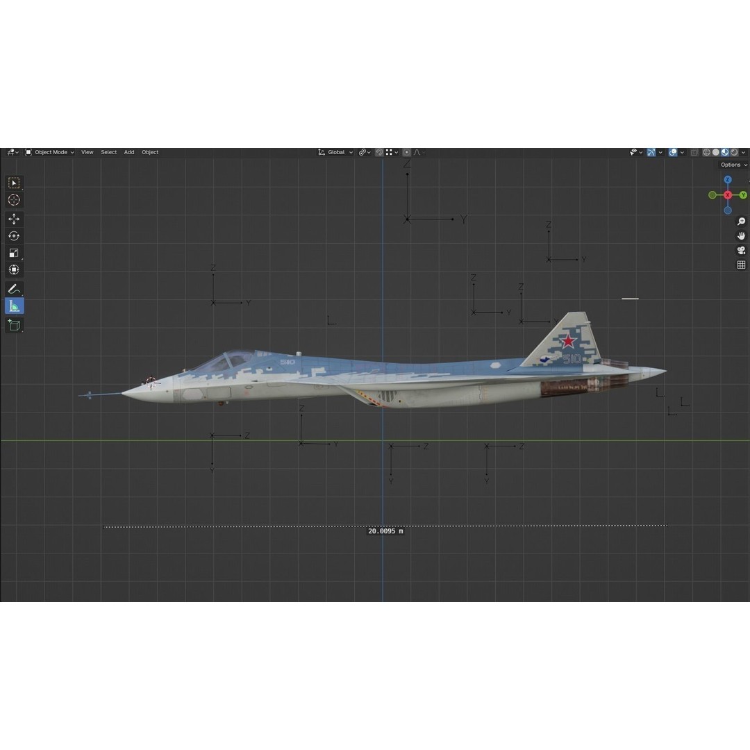 SU57 Felon 3D Model – Low Poly Fully Rigged Jet with High Res Textures - View 28