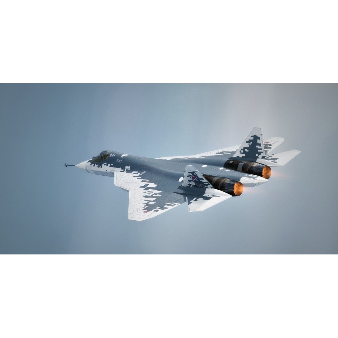 SU57 Felon 3D Model – Low Poly Fully Rigged Jet with High Res Textures - View 5