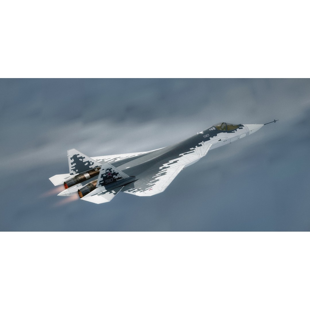 SU57 Felon 3D Model – Low Poly Fully Rigged Jet with High Res Textures - View 6