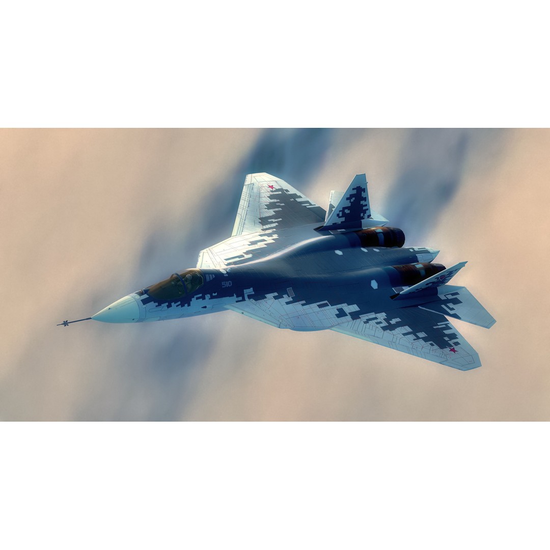 SU57 Felon 3D Model – Low Poly Fully Rigged Jet with High Res Textures - View 8
