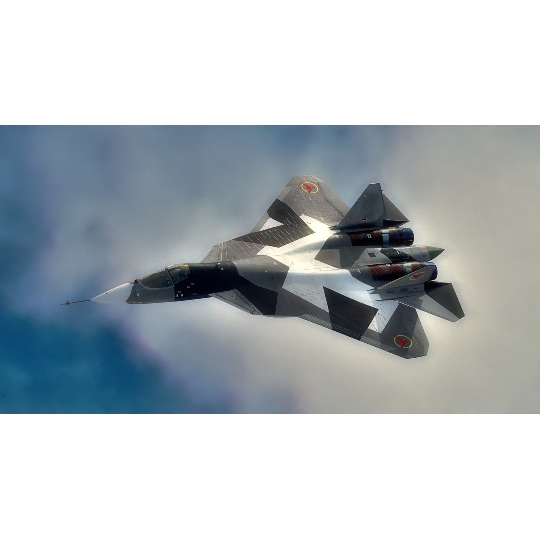 SU57 Felon 3D Model – Low Poly Fully Rigged Jet with High Res Textures - View 9