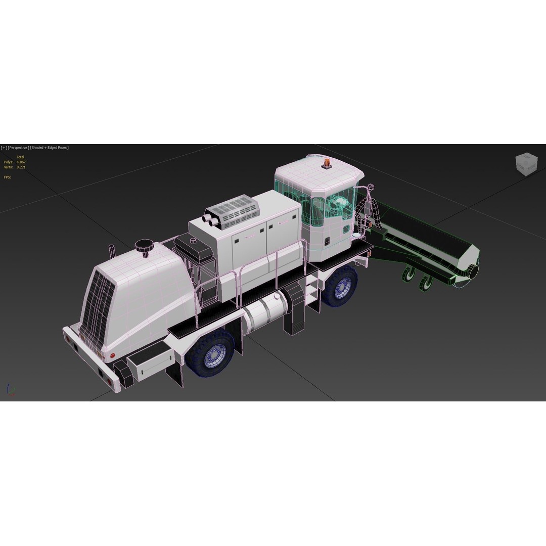 Oshkosh H Series Snow Sweep 3D Model – Low Poly Airport Vehicle, FBX - View 10