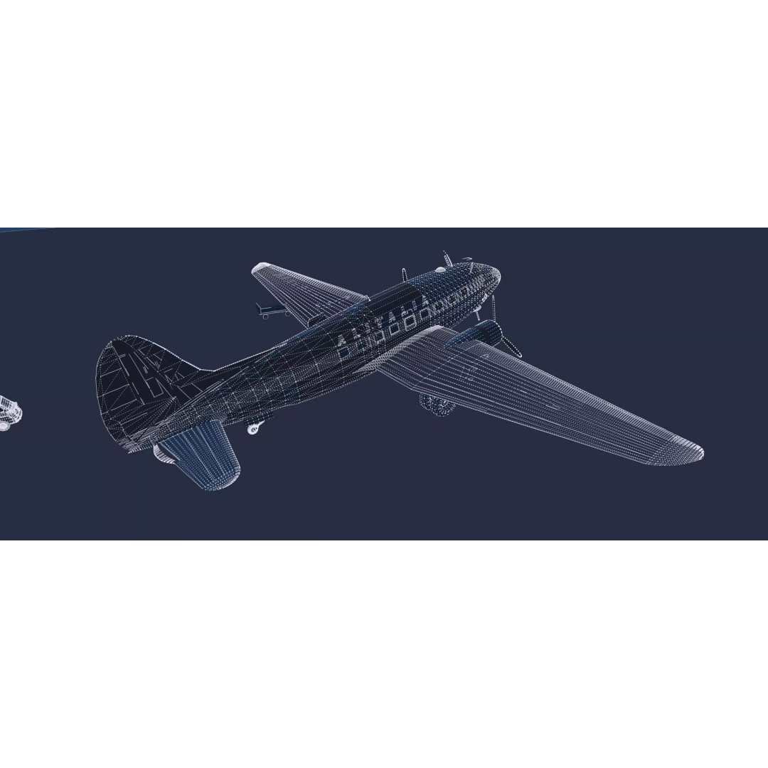 Curtiss C-46 Commando 3D Model – Detailed Aircraft Interior & Exterior