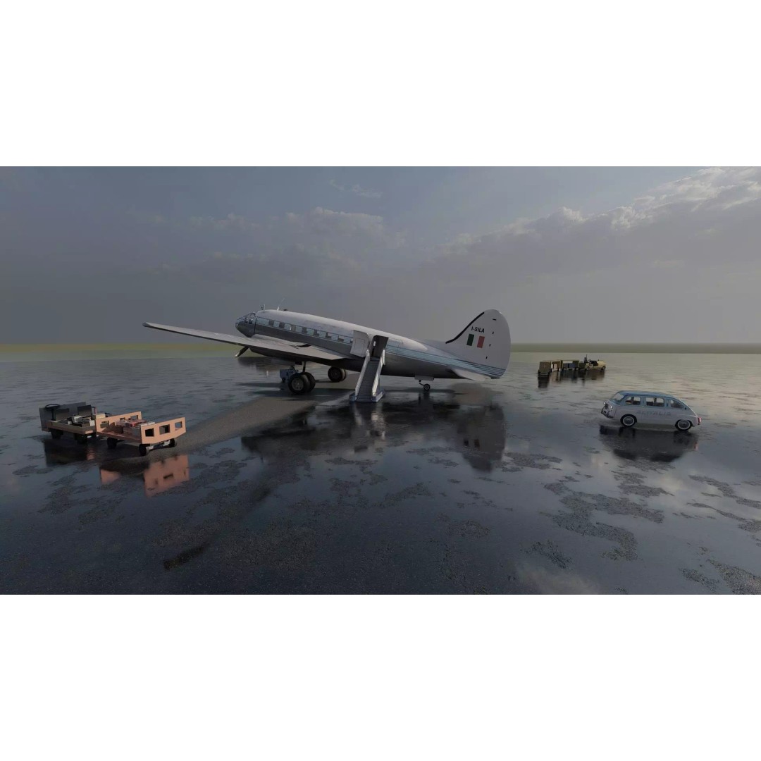 Curtiss C-46 Commando 3D Model – Detailed Aircraft Interior & Exterior - View 10