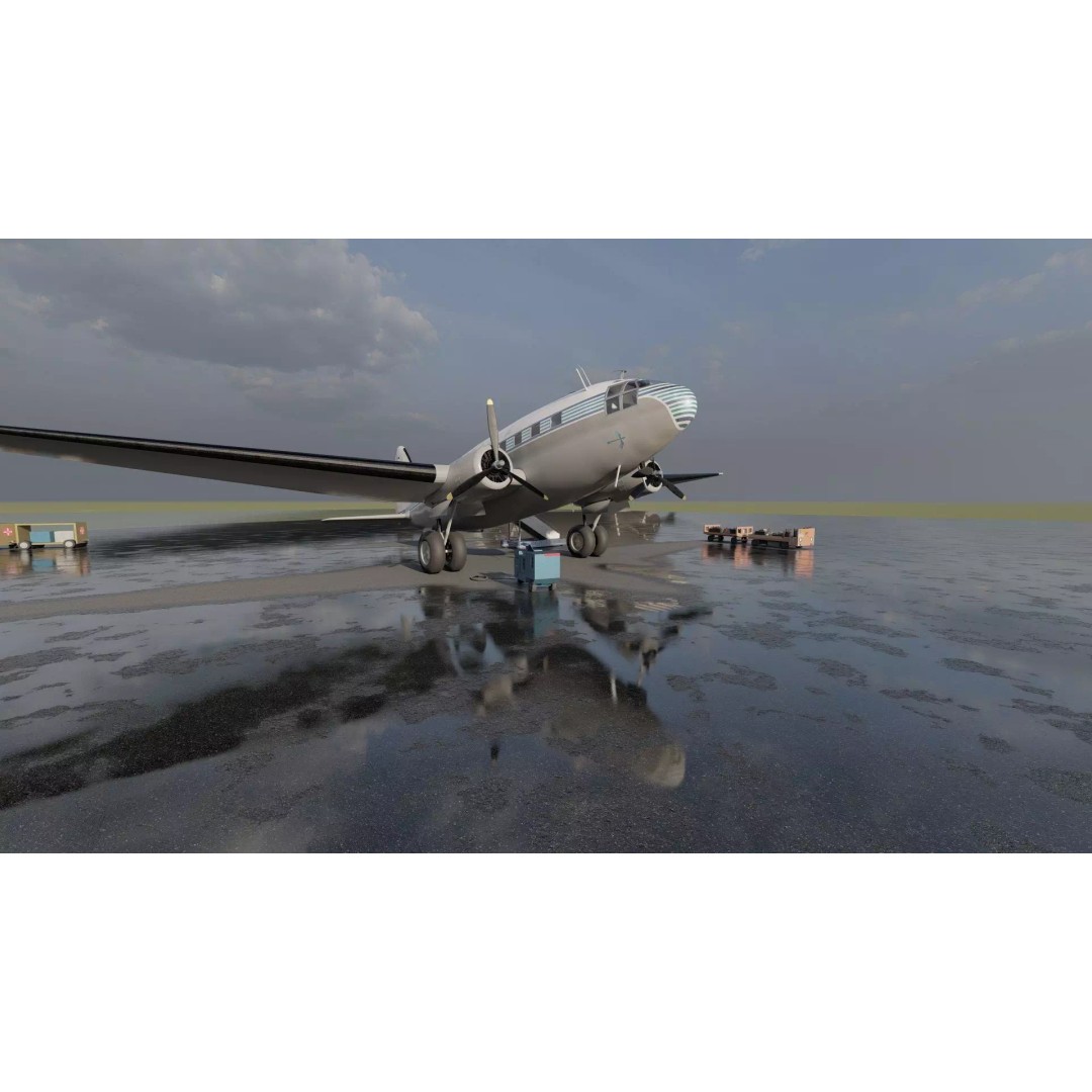 Curtiss C-46 Commando 3D Model – Detailed Aircraft Interior & Exterior - View 15