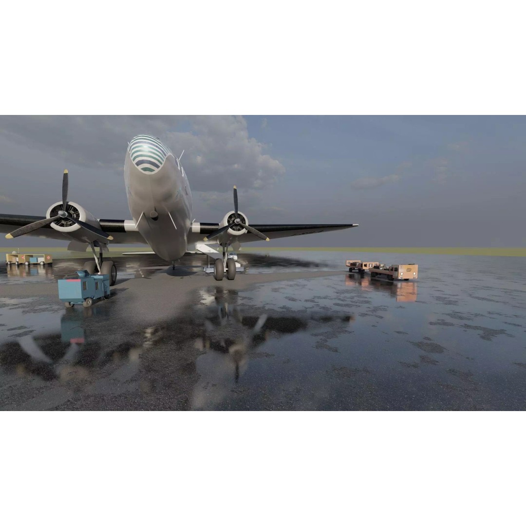 Curtiss C-46 Commando 3D Model – Detailed Aircraft Interior & Exterior - View 16