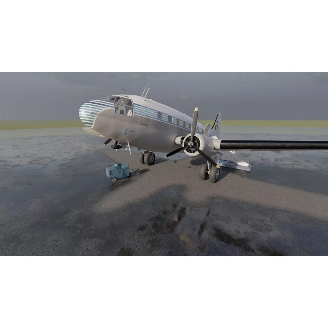 Curtiss C-46 Commando 3D Model – Detailed Aircraft Interior & Exterior - View 17