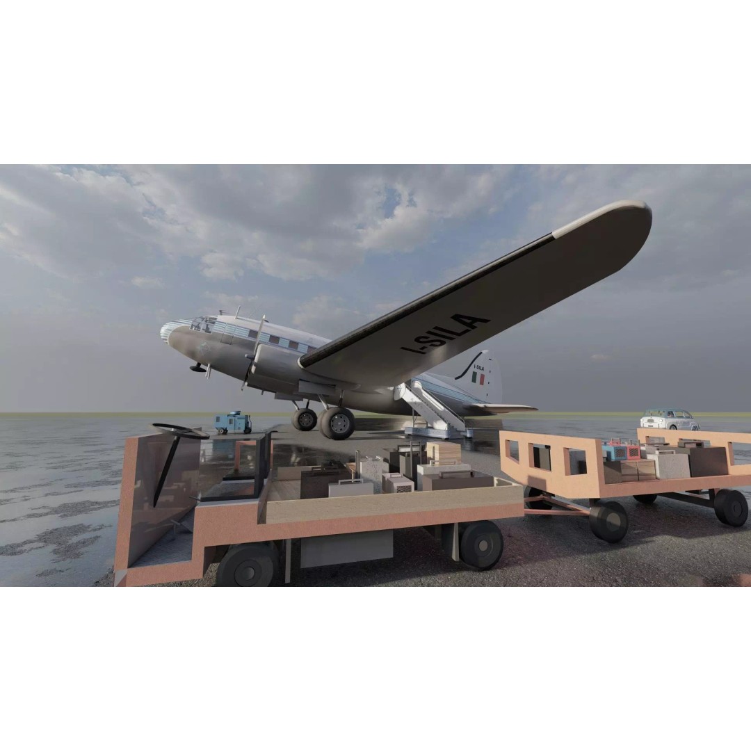 Curtiss C-46 Commando 3D Model – Detailed Aircraft Interior & Exterior - View 19