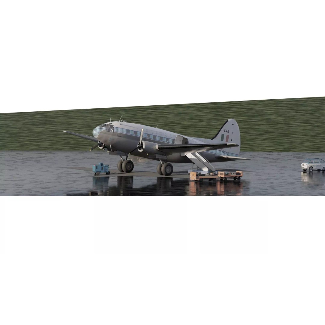 Curtiss C-46 Commando 3D Model – Detailed Aircraft Interior & Exterior - View 2