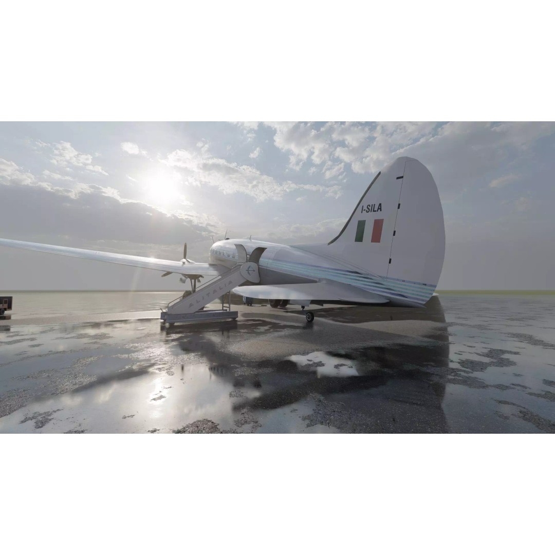 Curtiss C-46 Commando 3D Model – Detailed Aircraft Interior & Exterior - View 24