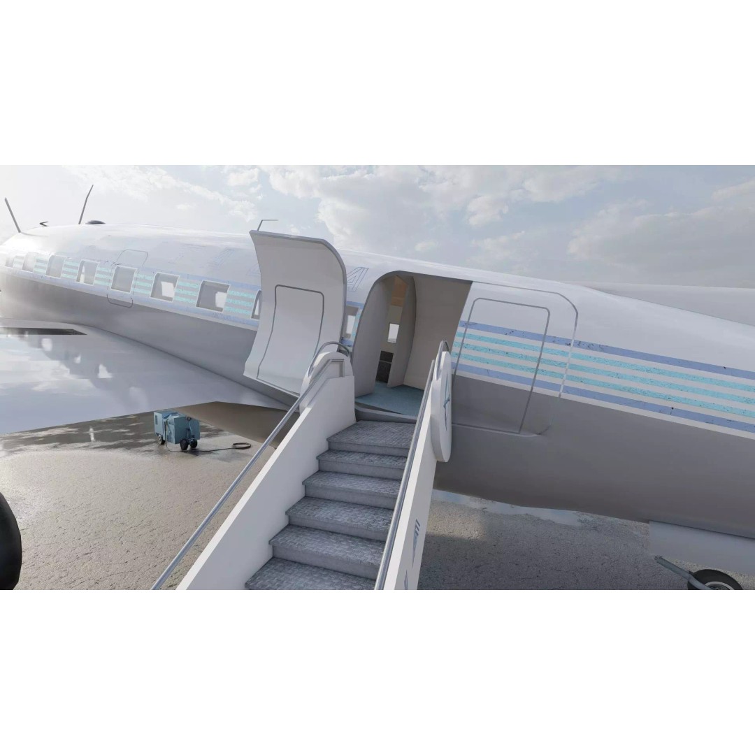 Curtiss C-46 Commando 3D Model – Detailed Aircraft Interior & Exterior - View 25